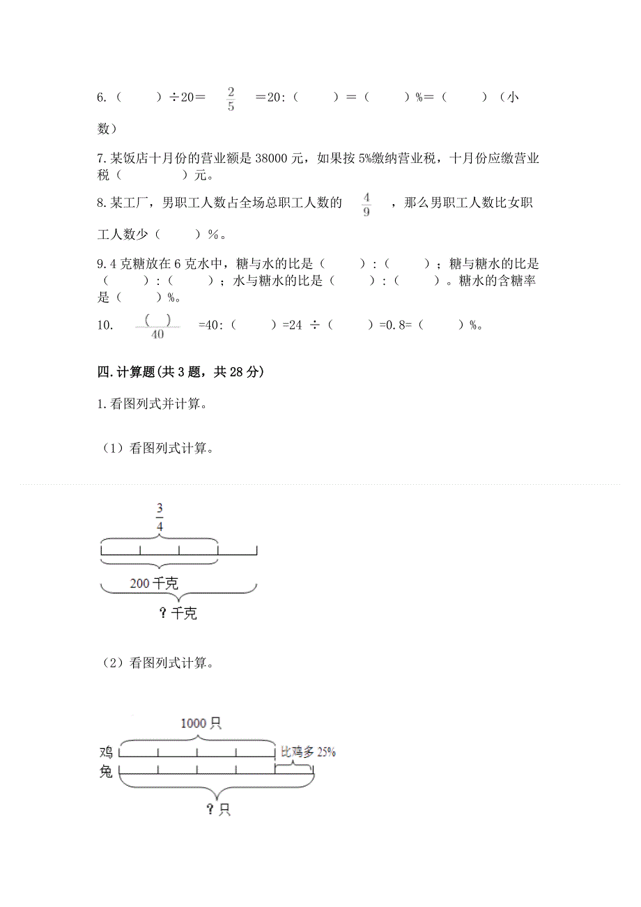 冀教版六年级上册数学第五单元 百分数的应用 测试卷【考点精练】.docx_第3页