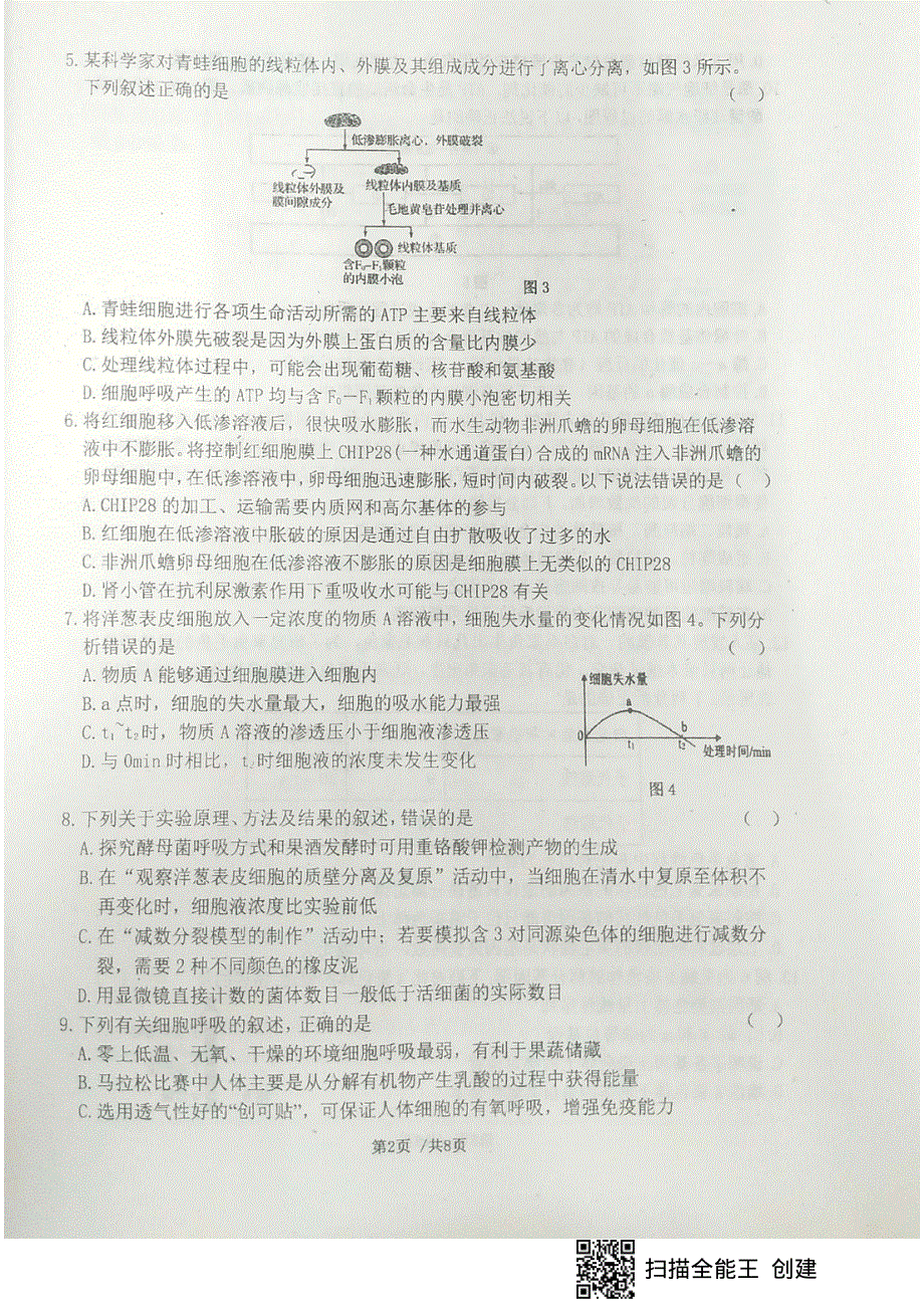 辽宁省大连市第一中学2021届高三上学期期中考试生物试题 PDF版含答案.pdf_第2页