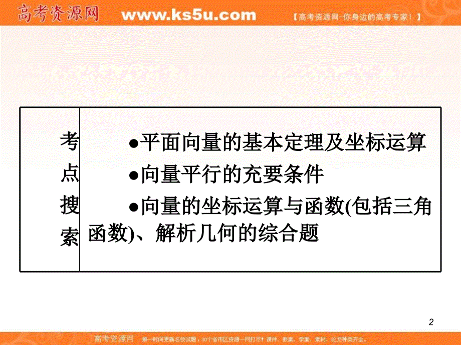 2013届高考理科数学总复习（第1轮）广西专版课件：5.3向量的坐标运算（第1课时）.ppt_第2页