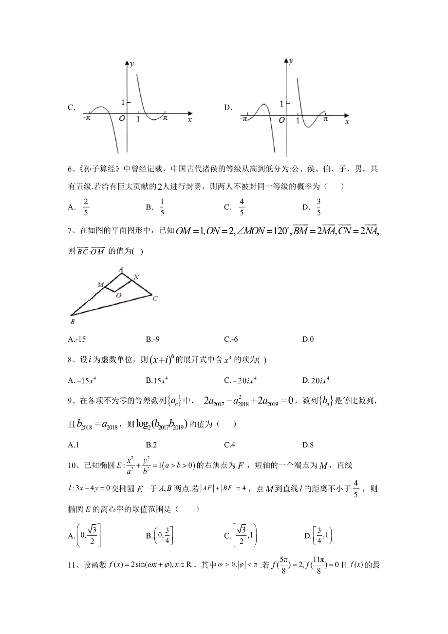 2020届高考数学专练之自我检测（五） WORD版含答案.doc_第2页