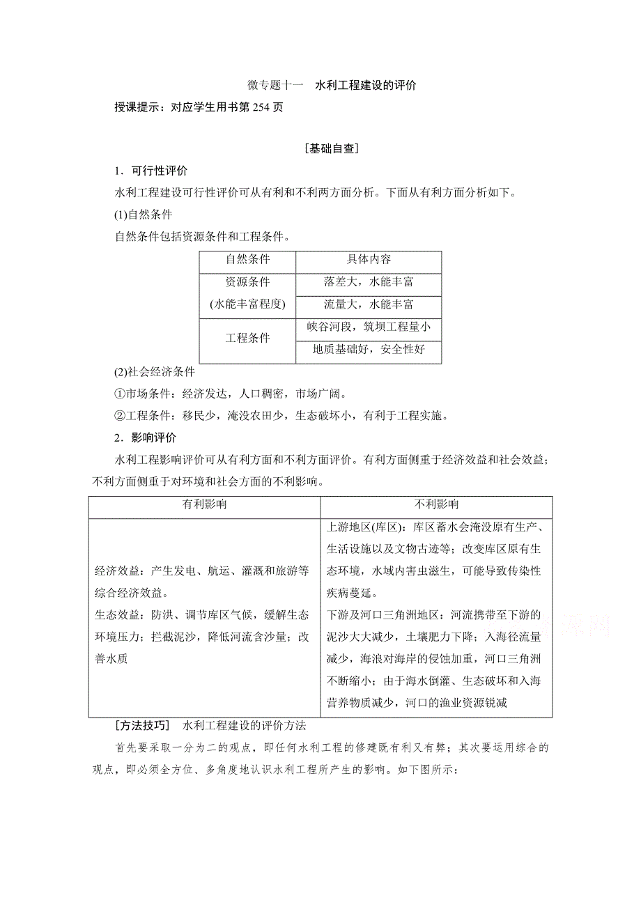 2021届新高考地理人教版一轮复习创新讲义：第15章微专题十一　水利工程建设的评价 WORD版含解析.doc_第1页