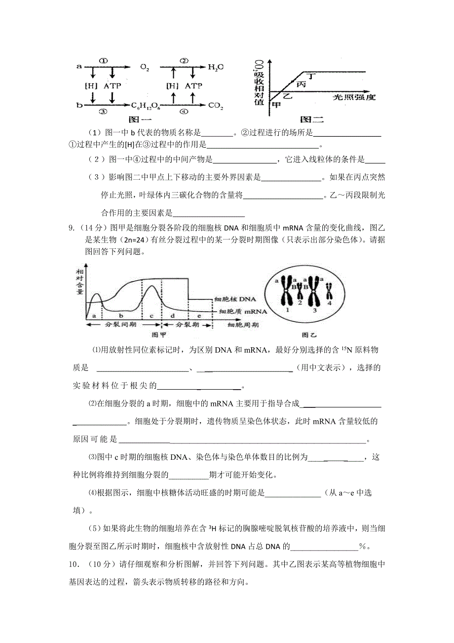 四川省成都市新津中学2013届高三上学期期中考试生物试题.doc_第3页