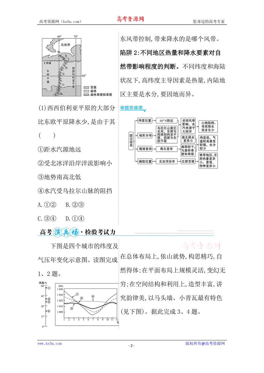 2021届新高考山东专用地理二轮考前复习学案：第一篇 专题二 考点3 世界气候特征、分布及成因 WORD版含解析.doc_第2页