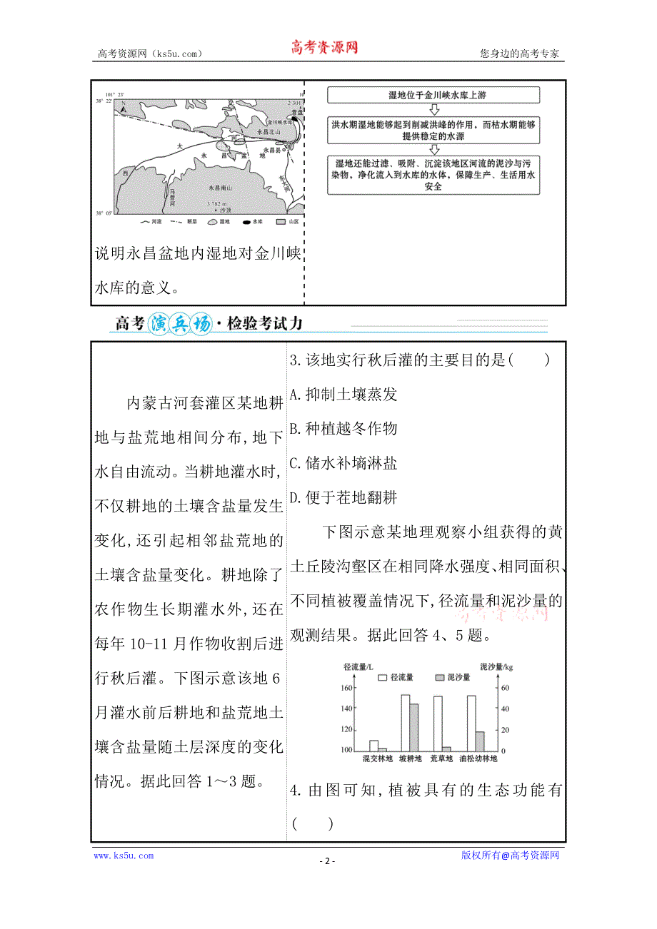 2021届新高考山东专用地理二轮考前复习学案：第一篇 专题十一 考点2 区域生态环境问题 WORD版含解析.doc_第2页