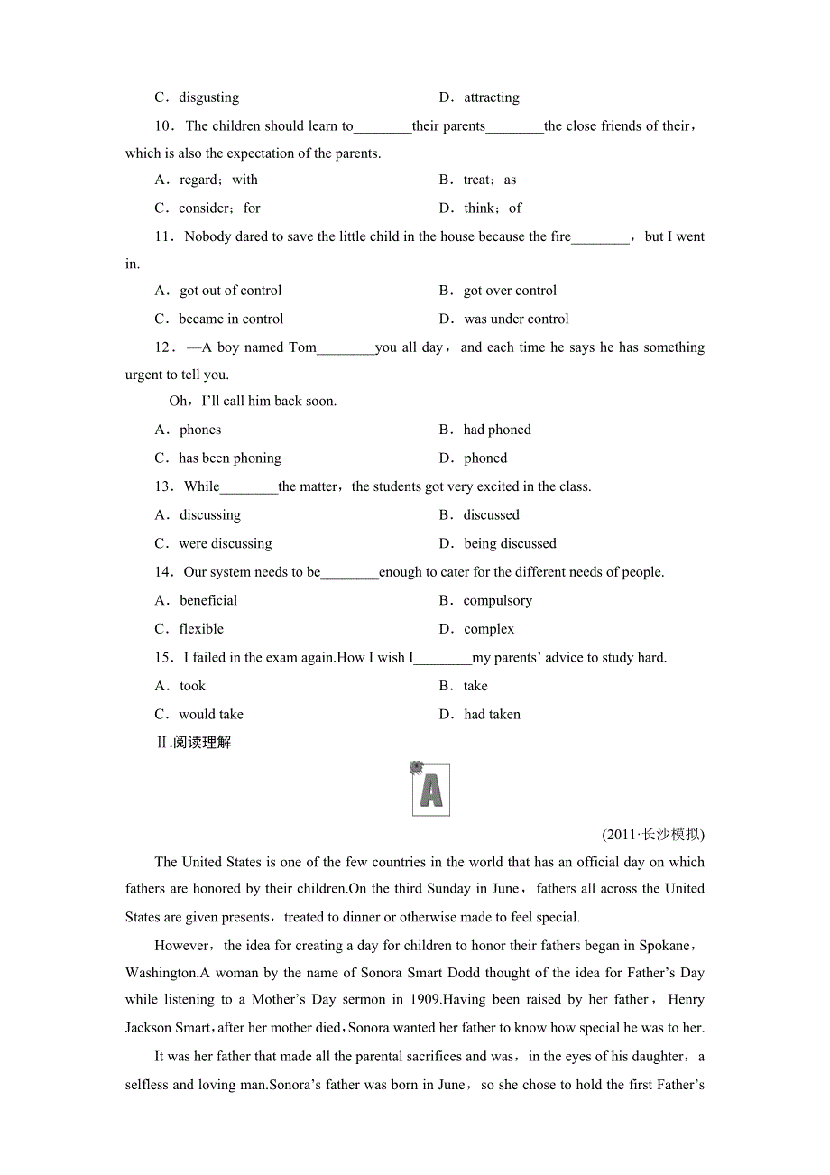 2012《金版新学案》高考总复习（全国专用）外研英语（练习）：选修6课时作业35.doc_第2页