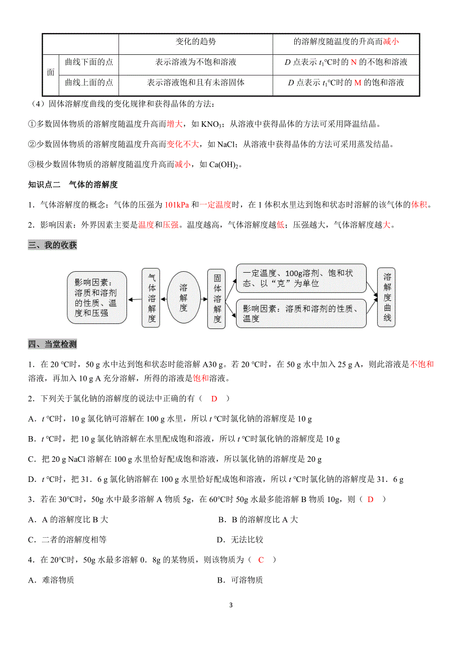 九年级化学下册导学案：第9单元 课题2第2课时溶解度（教用）.docx_第3页