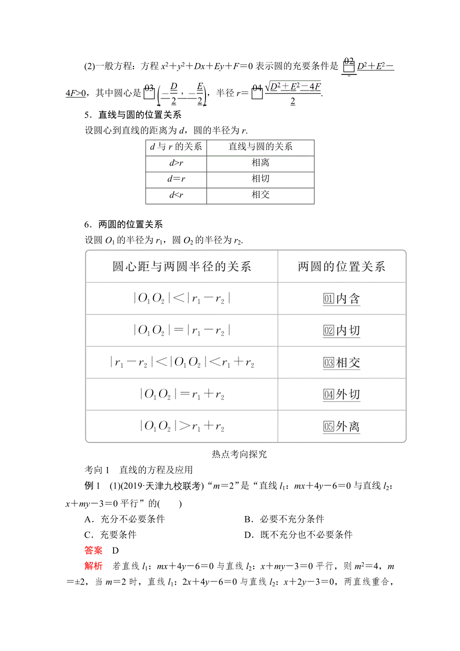 2020届高考数学大二轮专题复习冲刺方案-文数（经典版）文档：第二编 专题五 第1讲 直线与圆 WORD版含解析.doc_第2页