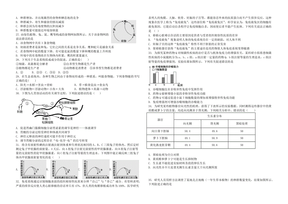 四川省成都市新津中学2020-2021学年高二生物12月月考试题.doc_第3页