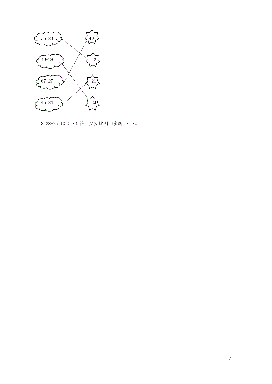 二年级数学上册 2 100以内的加法和减法（二）2.3 两位数减两位数（不退位）笔算课时练习 新人教版.docx_第2页