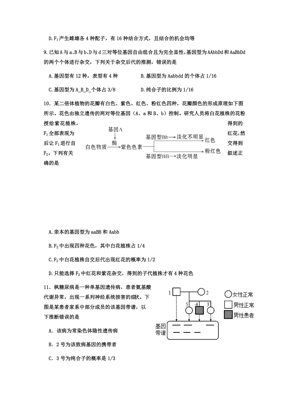 吉林省延边第二中学2020-2021学年高一下学期期中考试生物试题 WORD版含答案.docx_第3页