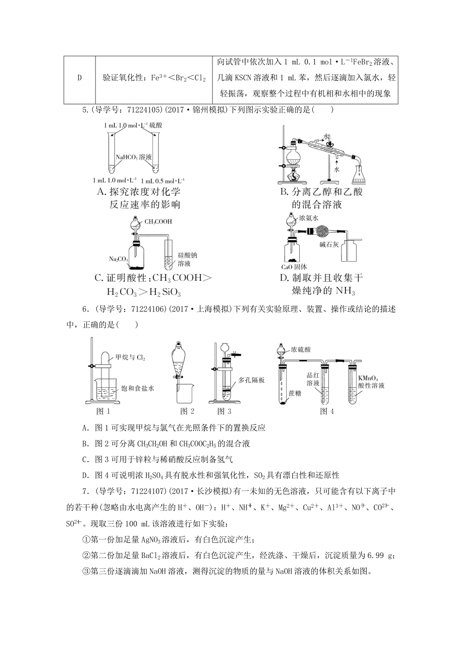 2018年高考化学二轮复习专题闯关导练：专题八　化学实验《提升卷》 WORD版含答案.doc_第2页