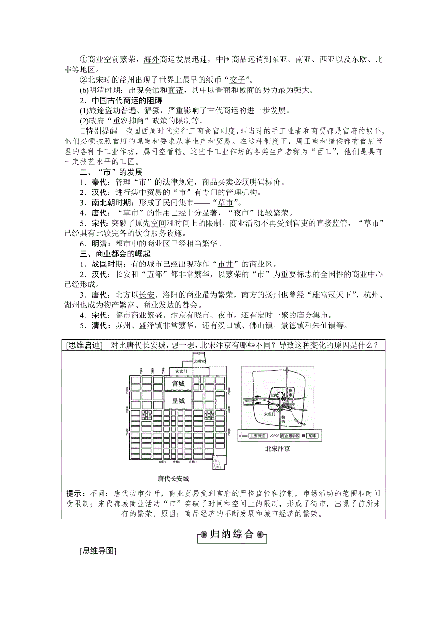 《优化方案》2014-2015学年高中历史（人民版必修2）教师讲义：1.3古代中国的商业经济.doc_第2页