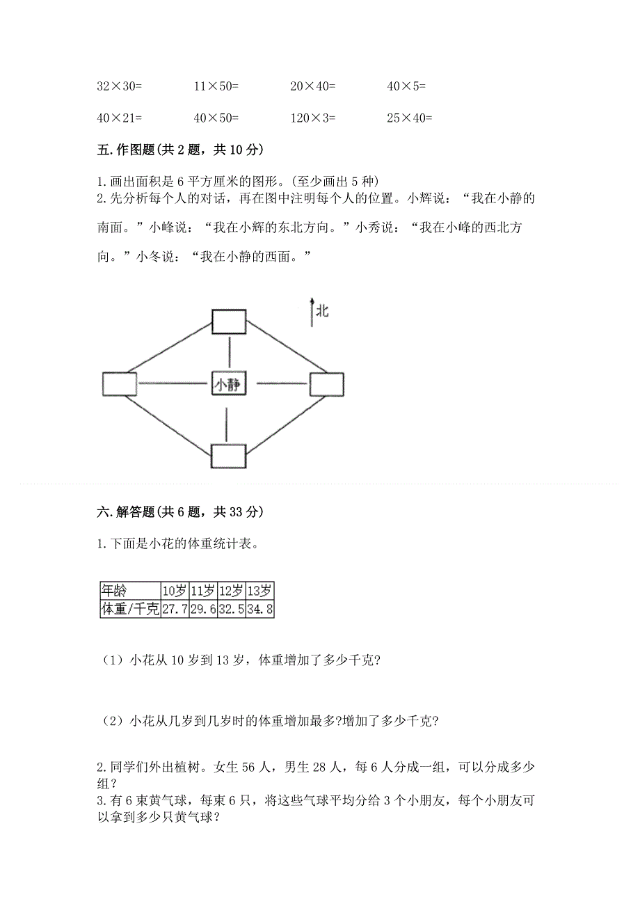 人教版三年级下册数学期末测试卷及一套参考答案.docx_第3页