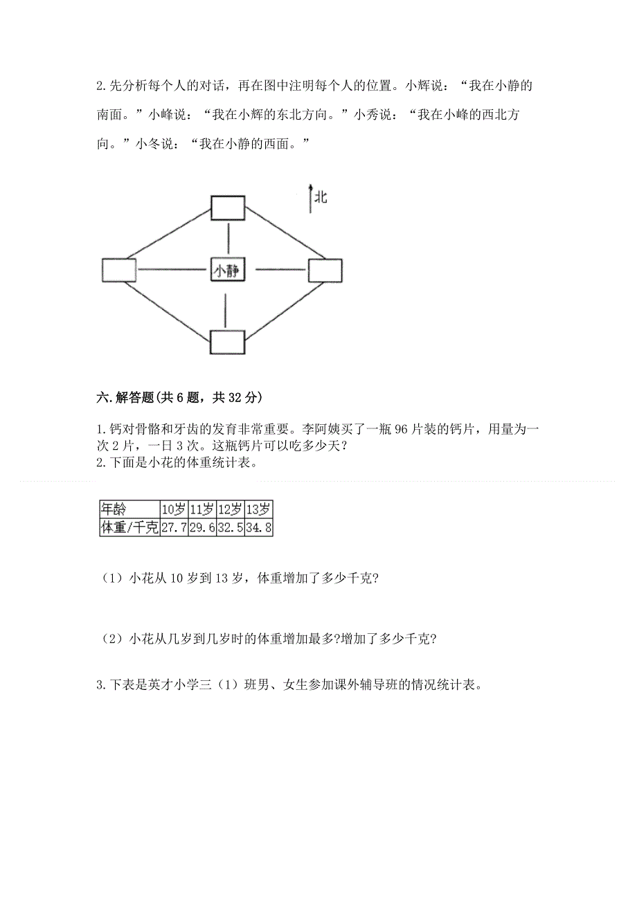 人教版三年级下册数学期末测试卷免费答案.docx_第3页