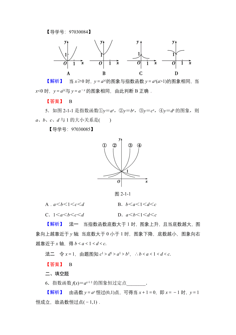 2016-2017学年高一数学人教A版必修1学业分层测评13 指数函数的图象及性质 WORD版含解析.doc_第2页