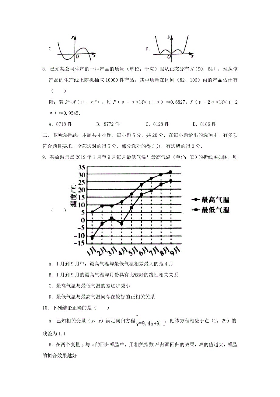 山东省临沂市2019-2020学年高二数学下学期期末考试试题.doc_第2页