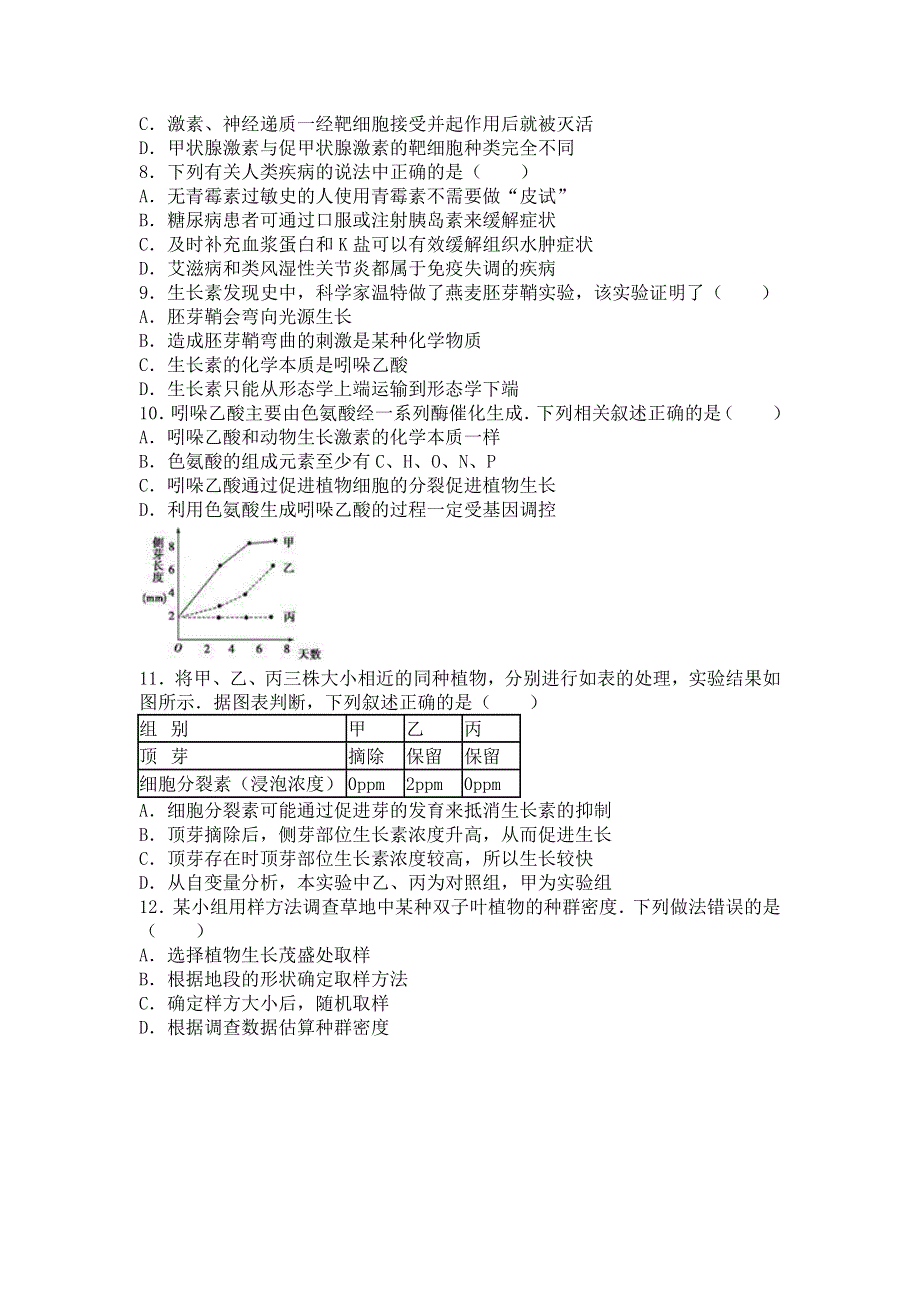 四川省成都市双流中学2015-2016学年高二上学期月考生物试卷（12月份） WORD版含解析.doc_第2页