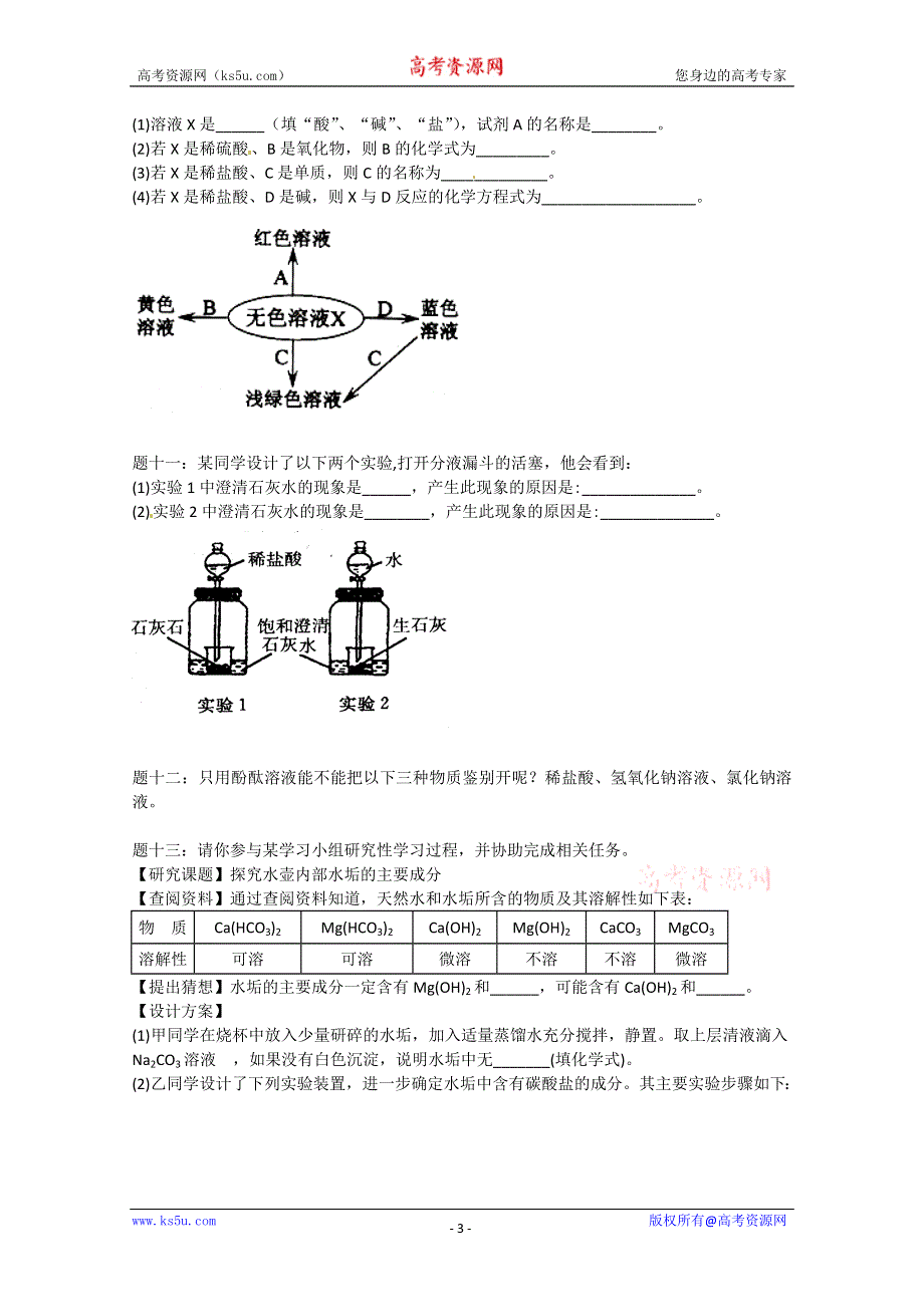 《北师大二附中特级教师二轮精讲》2014届高考化学二轮复习新题赏析+课后训练：身边的化学物质--酸、碱、盐、化肥新题赏析.doc_第3页