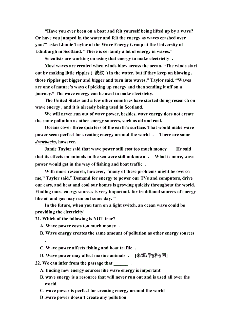 吉林省白山市抚松县第一中学2021-2022学年高二上学期第一次月考英语试题（平行班） WORD版含答案.docx_第3页