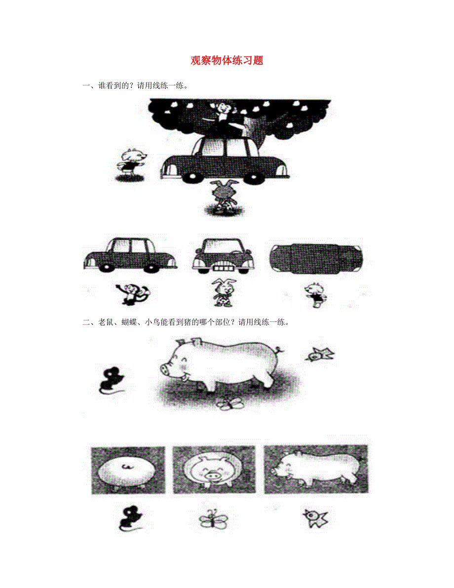 二年级数学上册 观察物体练习题1 新人教版.doc_第1页