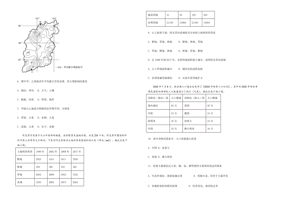 吉林省长岭县第四中学2021届高三下学期第三次模拟考试地理试卷 WORD版含答案.docx_第2页