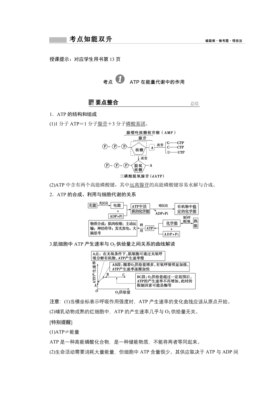 2021届新高考生物二轮学案：专题三　细胞代谢的两个必要条件——ATP和酶 WORD版含解析.doc_第3页