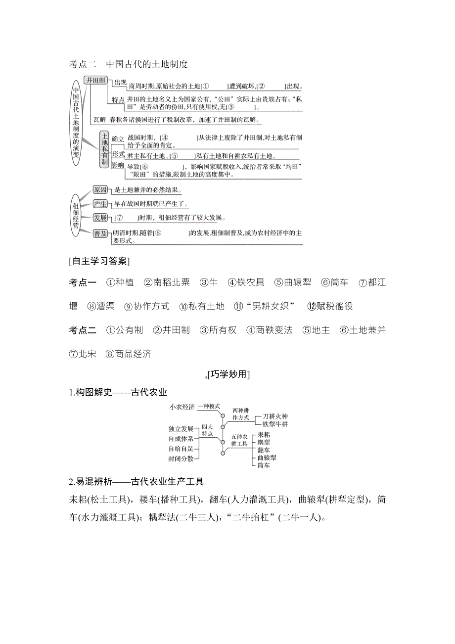 2018年高考历史（岳麓版）总复习教师用书：第16讲　古代农业和土地制度 WORD版含解析.doc_第3页