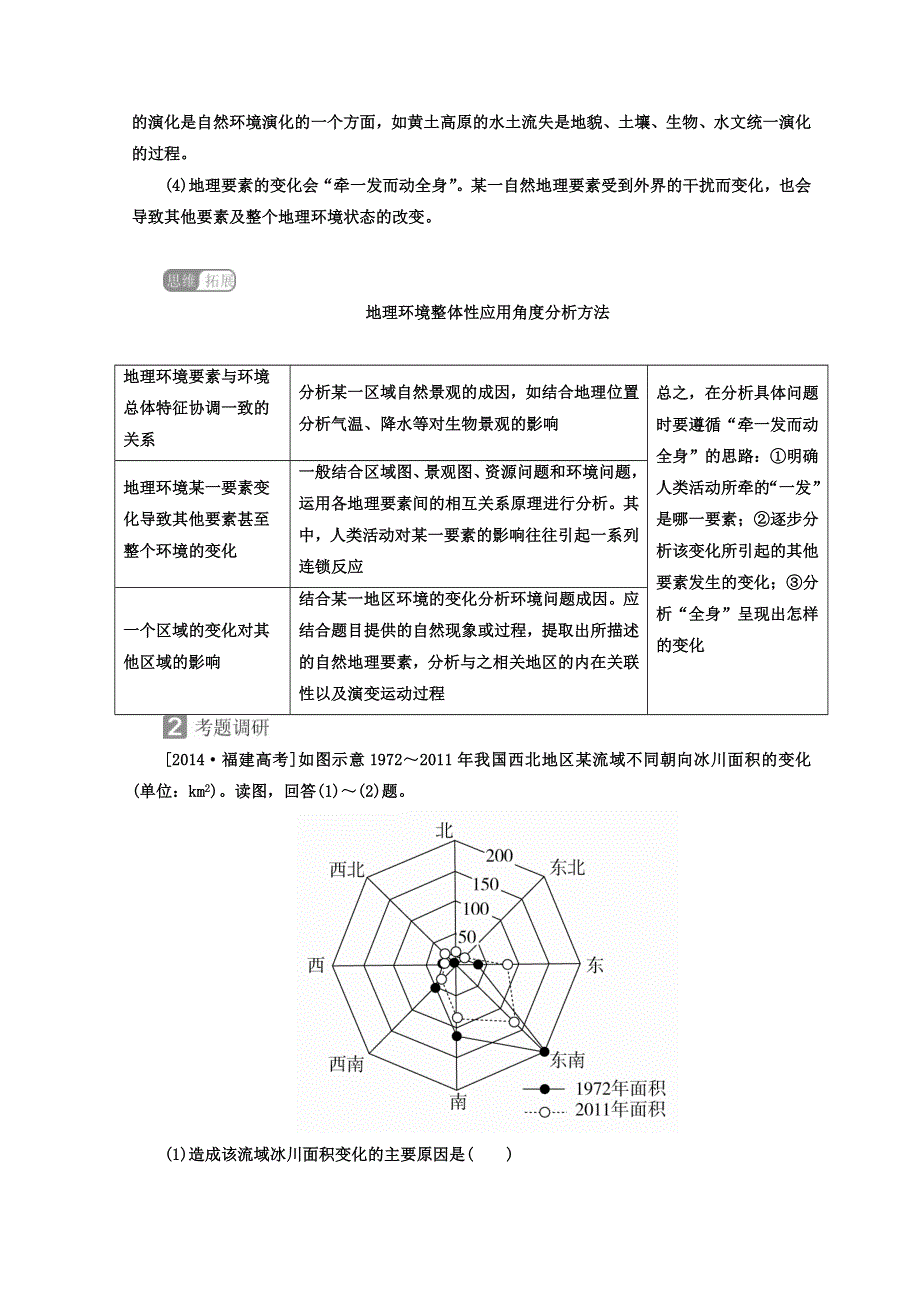 2018年高考地理全国用二轮复习教师用书：第一篇　专题与热点 专题一　自然地理事物的特征、规律、原理 第5讲　地理环境的整体性与差异性 WORD版含答案.doc_第2页