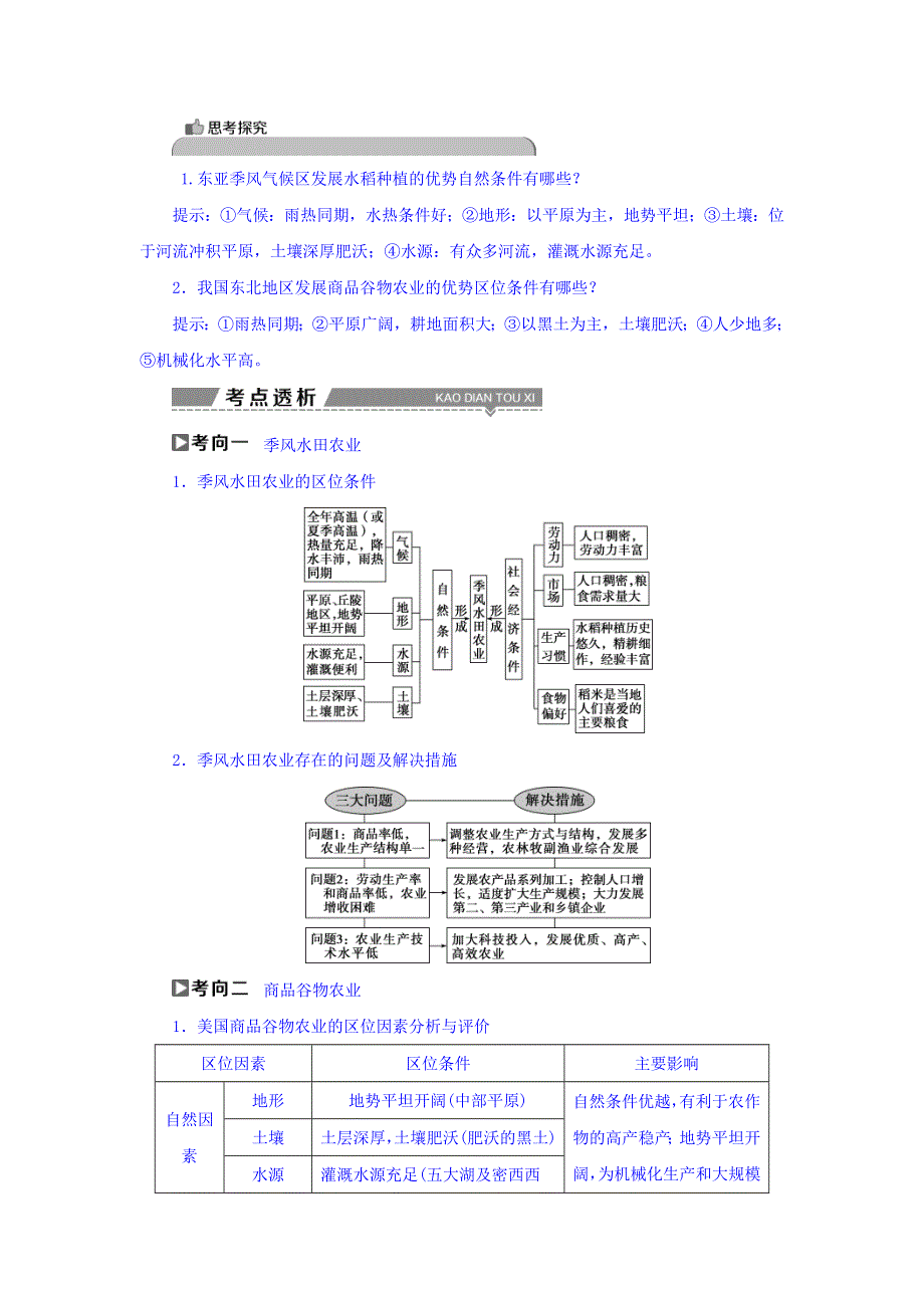 2018年高考地理大一轮复习文档：第八章　农业地域的形成与发展 第19讲 农业地域类型 WORD版含答案.doc_第2页