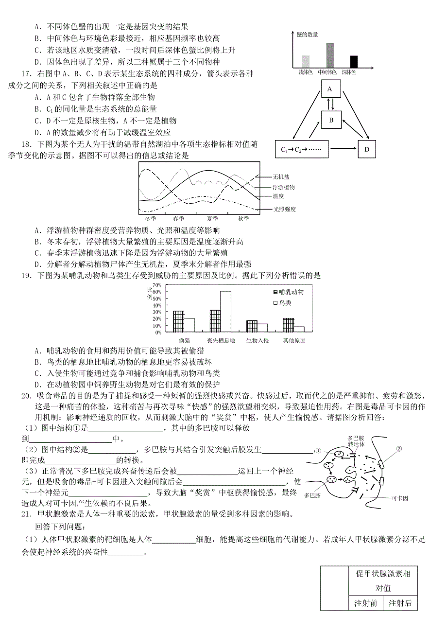 四川省成都市石室中学2019-2020学年高二生物上学期周练试题十九.doc_第3页