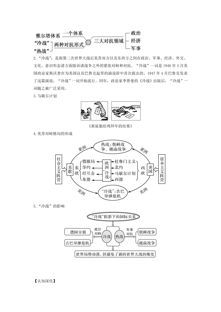 《发布》2022年高考历史思维导图一轮学案（人教版必修一）5-15 两极格局的形成 WORD版含解析.doc_第3页