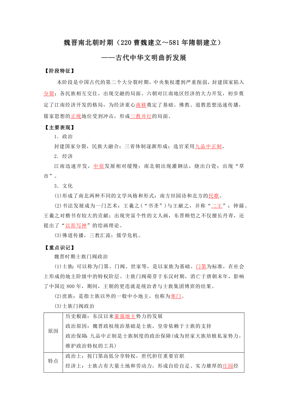 《发布》2022高考历史16个阶段特征3中国：魏晋南北朝时期（解析版） WORD版.doc_第1页