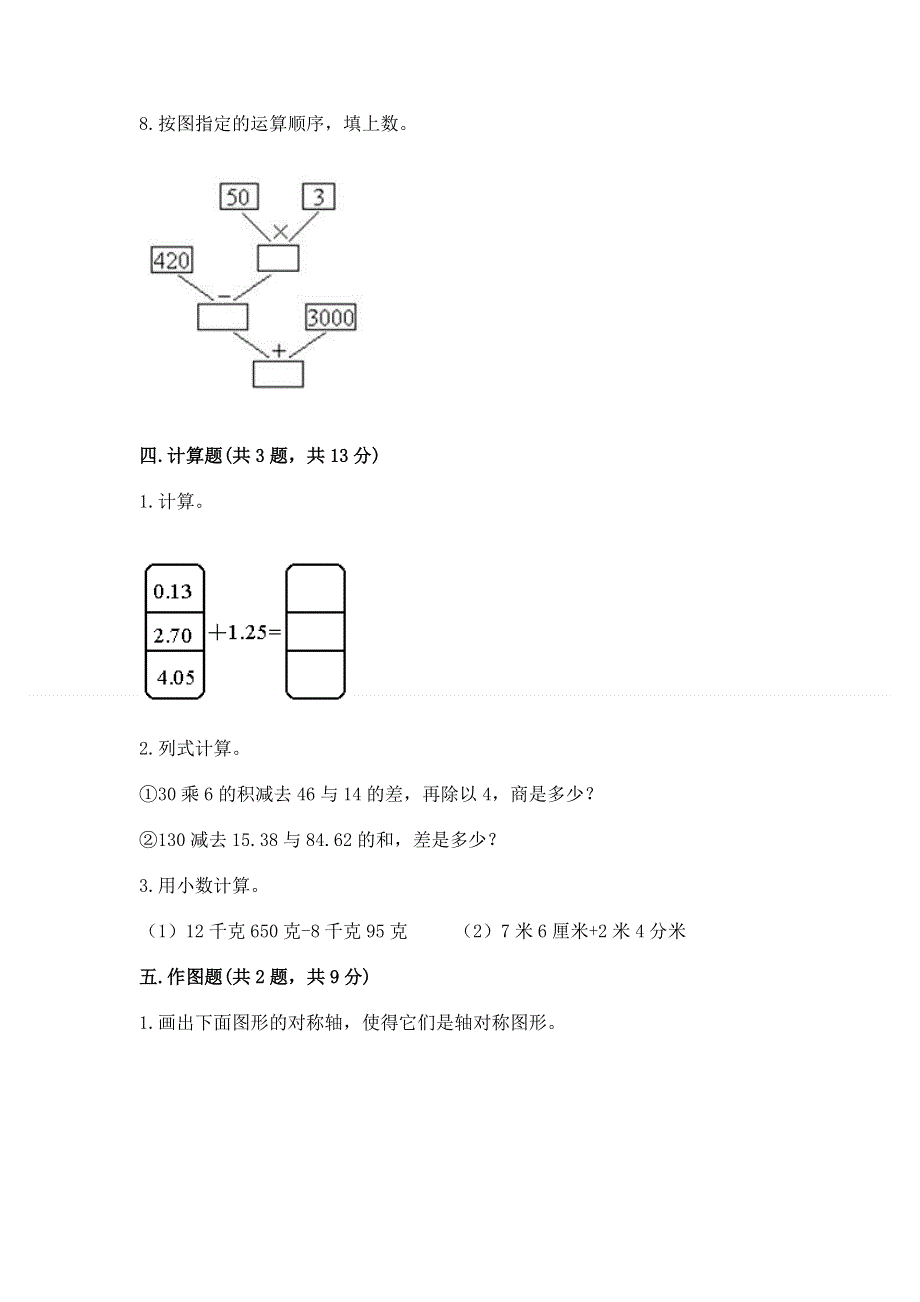 人教版 四年级下册数学 期末测试卷附参考答案（综合卷）.docx_第3页