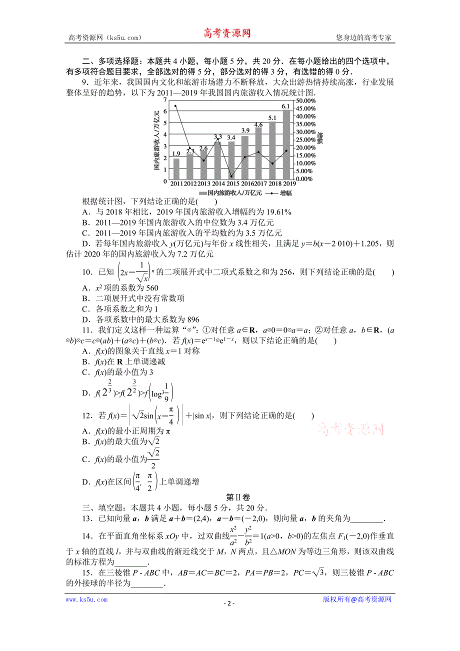 2021届新高考数学二轮专题闯关导练（山东专用）：高考押题专练五 WORD版含解析.doc_第2页