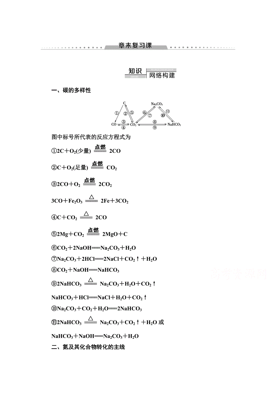 2020-2021学年化学鲁科版必修一教师用书：第3章 章末复习课 WORD版含解析.doc_第1页