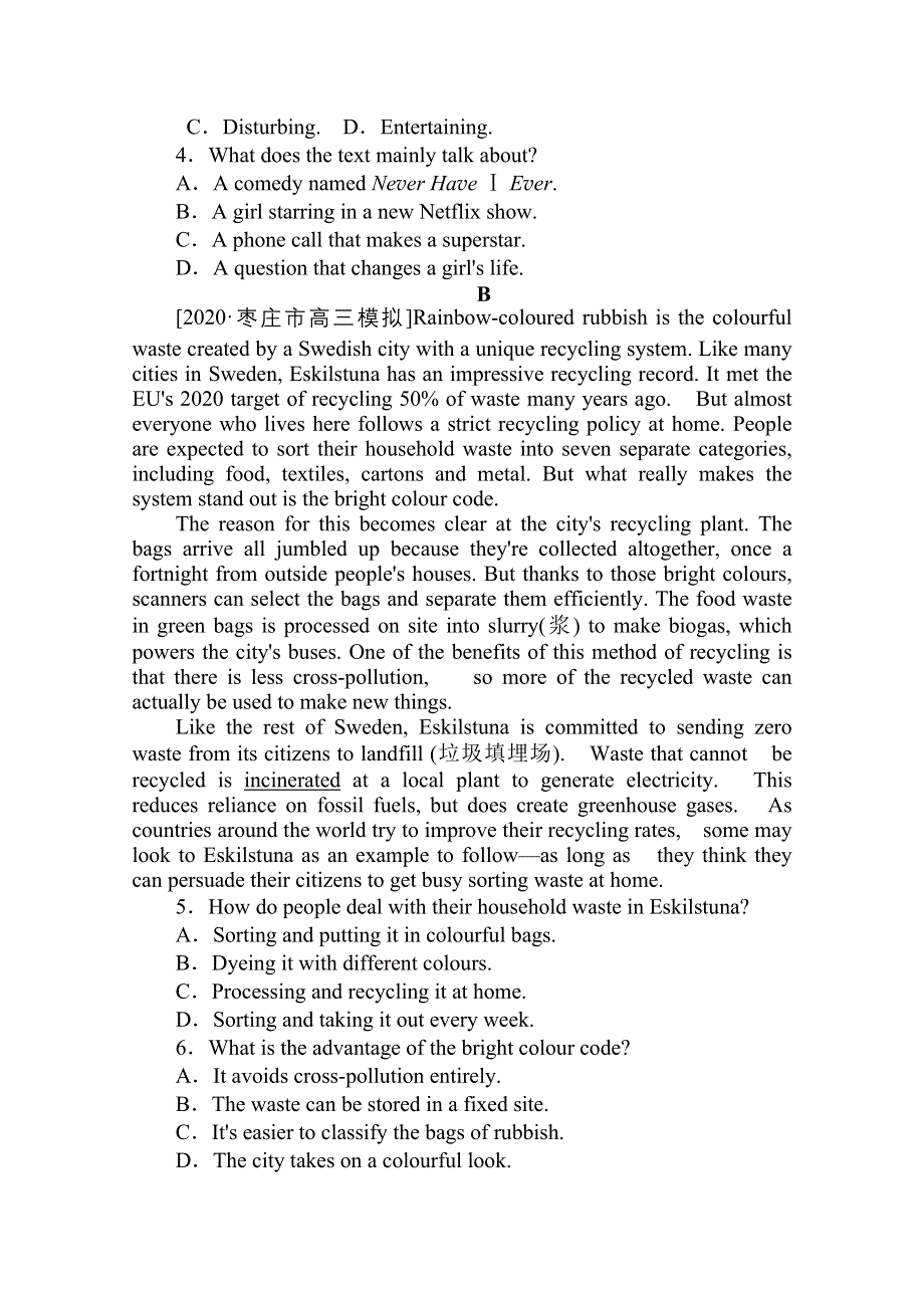 2021届新高考英语二轮专题复习 专题能力提升练十一　词义猜测题——猜测词义类 WORD版含答案.doc_第2页