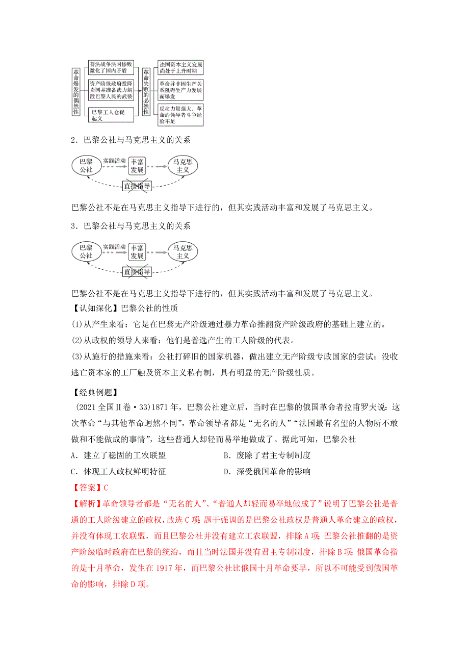 《发布》2022高考历史思维导图一轮复习学案之政治史（人民版）4-13解放人类的阳光大道（解析版） 含解析.doc_第3页