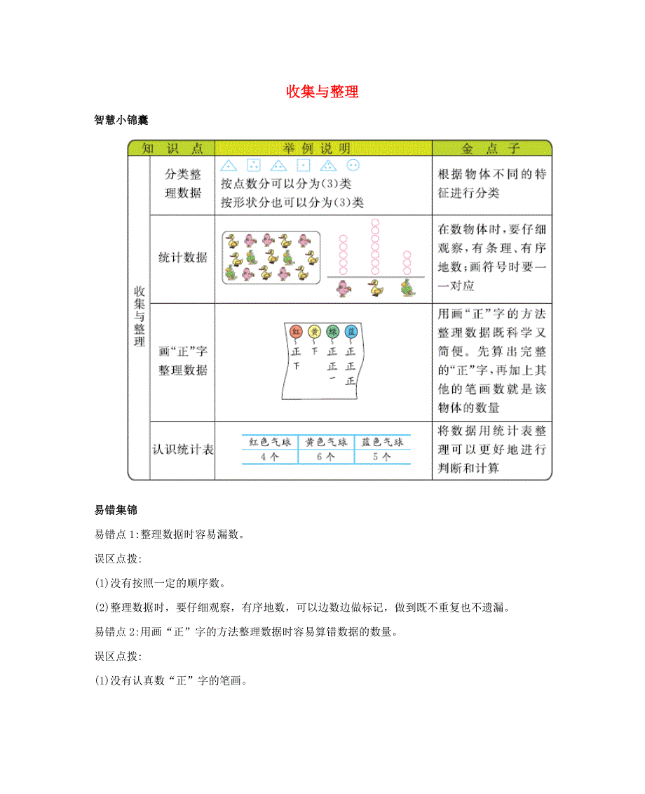 二年级数学下册 7 收集与整理知识清单素材 西师大版.docx_第1页