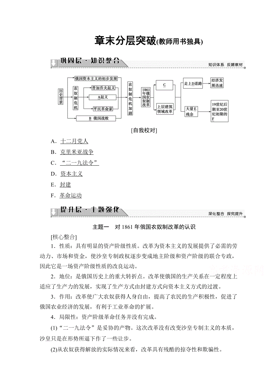 2016-2017学年高中历史北师大版选修1学案：第7章 章末分层突破 WORD版含解析.doc_第1页