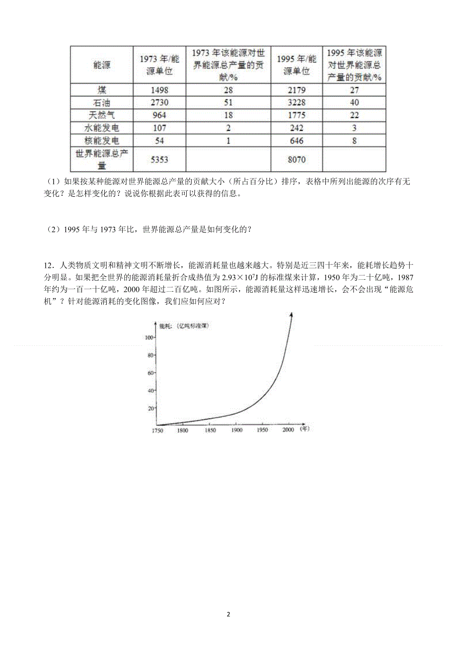 人教版初三物理下册课时检测：第22章第1节 能源.doc_第2页