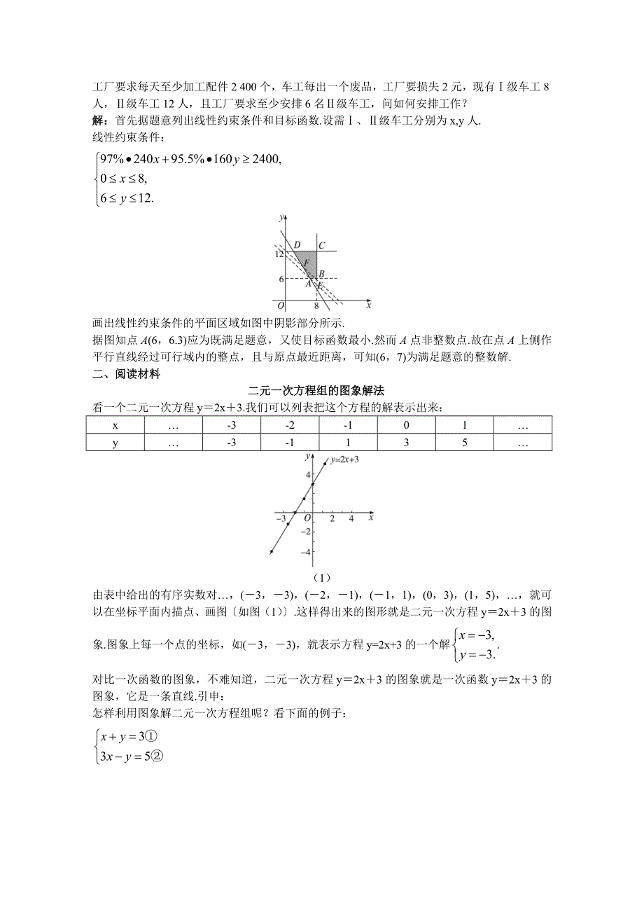 《教材分析与导入设计》2014年高中数学必修5（人教A版）第三章 《素材》3.3.1二元一次不等式(组)与平面区域 备课资料.doc_第2页