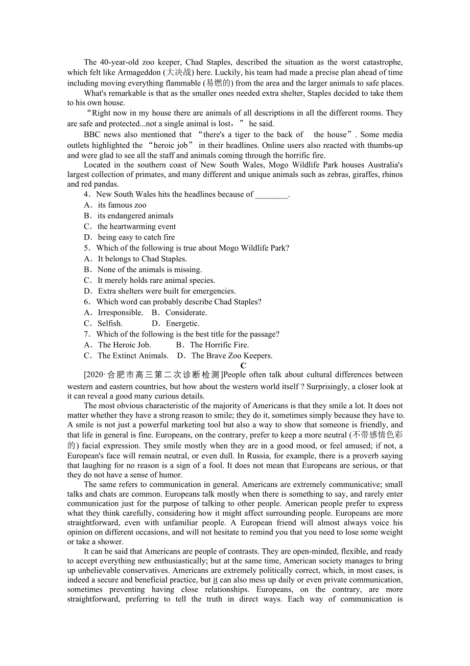 2021届新高考英语二轮专题闯关导练：50分阅读理解提分练（六） WORD版含解析.doc_第2页