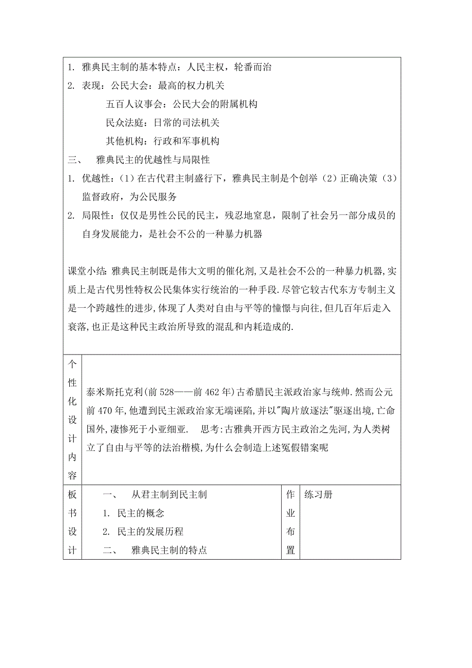 岳麓版历史必修一第二单元 古希腊和古罗马的政治制度第6节《雅典城邦的民主政治》参考教案1.doc_第2页