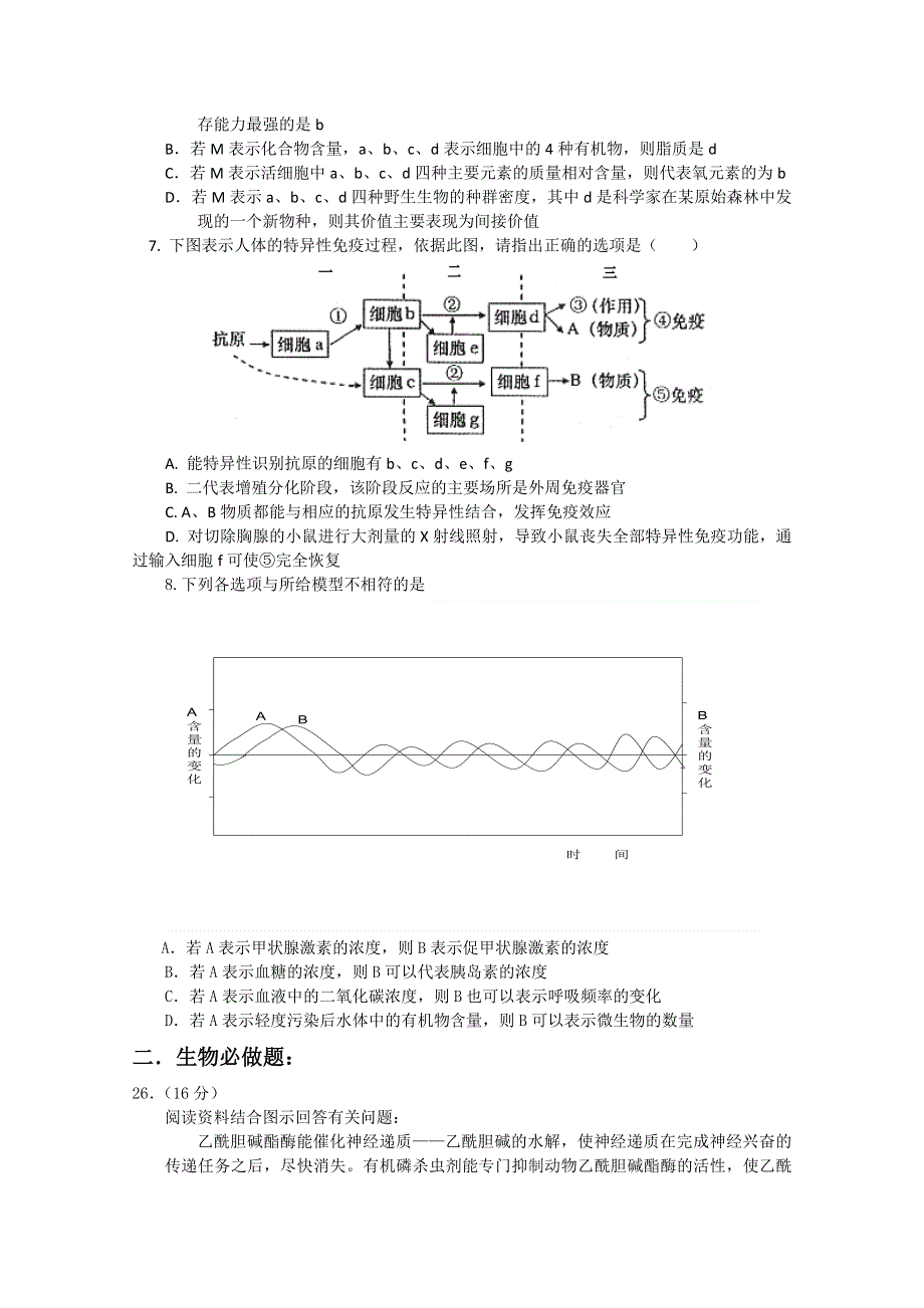 2012一轮复习高考理综生物仿真练习7.doc_第2页