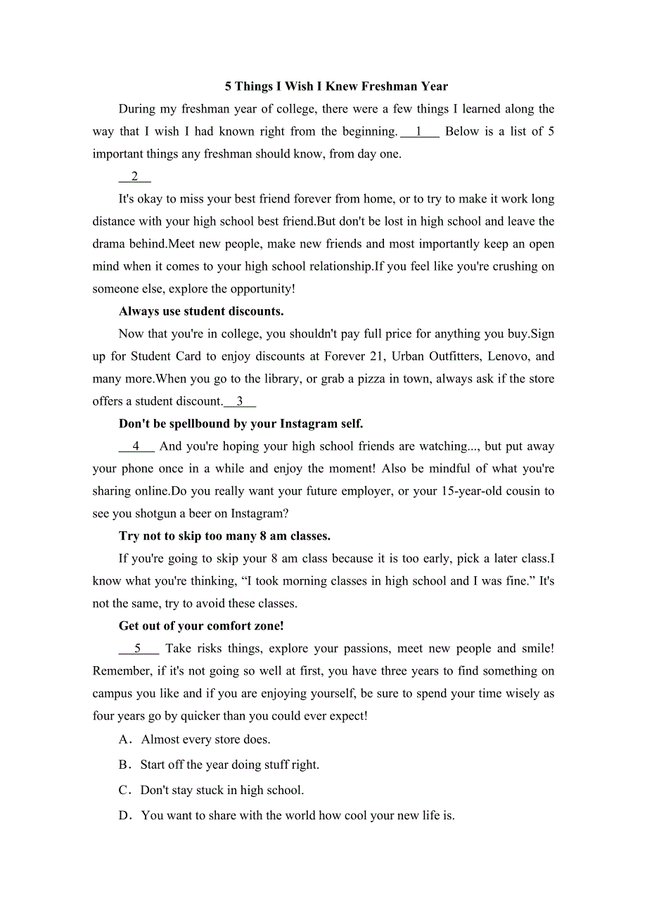 2021届新高考英语二轮增分强化练（十五）　阅读理解＋阅读七选五＋完形填空＋短文改错 WORD版含解析.doc_第3页