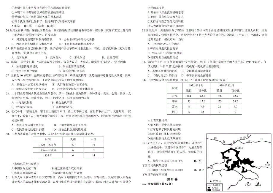 四川省成都市树德中学2017-2018学年高三上学期阶段性考试题文综 WORD版含答案.doc_第3页