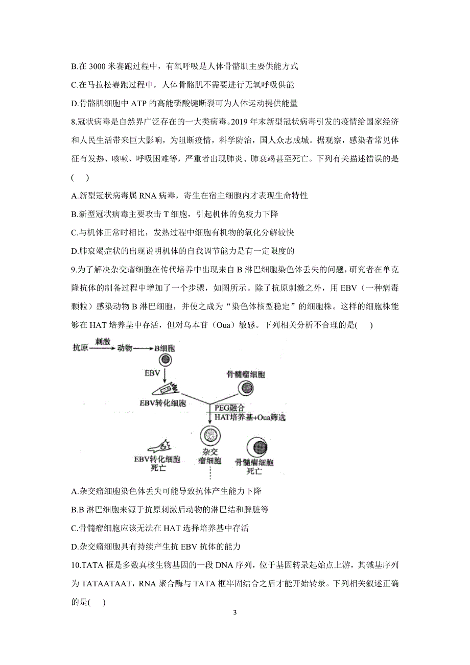 吉林省松原市长岭县第二中学2021届高三下学期开学摸底考试生物试题 WORD版含答案.docx_第3页