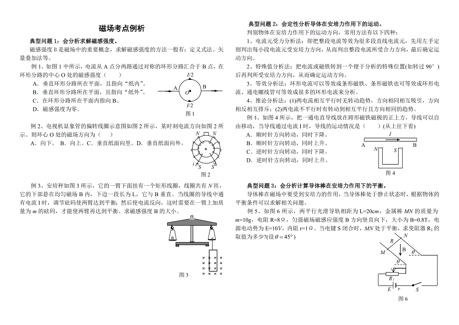 《发布》2022-2023年人教版（2019）高中物理选择性必修2 第1章安培力与洛伦兹力 磁场重点难点易错点高频考点高分必刷经典题 WORD版.doc_第1页