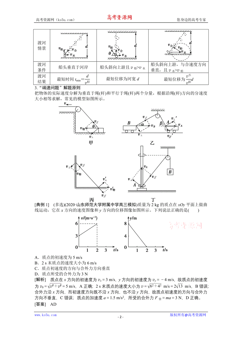 2021届新高考物理二轮（山东专用）学案：专题1 第3讲　抛体运动　圆周运动 WORD版含解析.doc_第2页