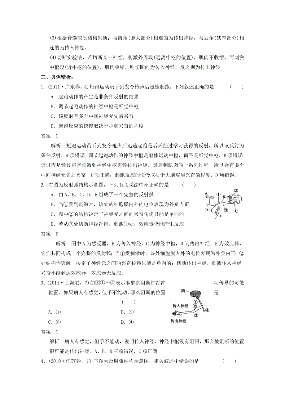 2013届高考生物考点精讲精析----通过神经系统的调节.doc_第2页